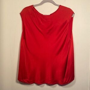 LK Bennett Silk Cherry Red Blouse Sz 10 Valentines Day Business Office Career